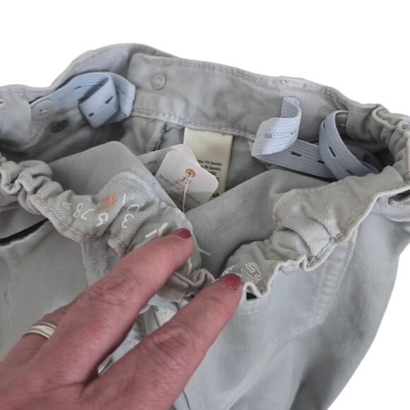 Gymboree Girls Skinny Jeans Size 12 Denim Cream Khaki‎ Adjustable Waist Stretch - Picture 7 of 8